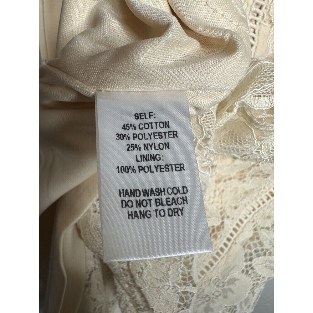 Lulus Dress Womens Small Ivory Lace Surplice Spaghetti Strap Scallop Hem Lined - Picture 5 of 7